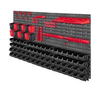 KADAX Scaffale a parete per officina, pannelli a parete, 156 x 78 cm, rosso...
