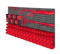 KADAX Scaffale a parete per officina, pannelli a parete, 156 x 78 cm, rosso,...