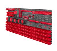 KADAX Scaffale da parete per officina, pannelli a parete, 174 x 78 cm, rosso,...