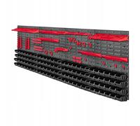 KADAX Scaffale a parete per officina, pannelli a parete, 232 x 78 cm, rosso...
