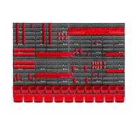 KADAX Mensola da parete per officina, pannelli a parete, 116 x 78 cm, rosso, ...