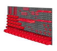 KADAX Scaffale da parete per officina, pannelli a parete, 156 x 78 cm, rosso,...