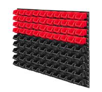 KADAX Scaffale da parete per officina, Rosso e Nero, 90 pezzi, 117 x 78 cm