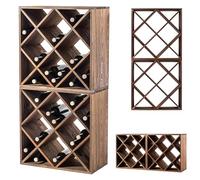 KADAX Scaffale per vino in legno, 52 x 25,5 x 104 cm, grande portabottiglie per molte bottiglie di vino, impilabile, scaffale per bottiglie, armadietto per vino rustico, stabile, salvaspazio, made in