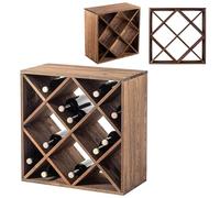 KADAX Scaffale per vino in legno, 52 x 25,5 x 52 cm, naturale, 1 pezzo