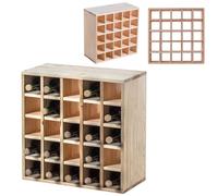 KADAX Scaffale per vino in legno, 52 x 25,5 x 52 cm, grande portabottiglie per molte bottiglie di vino, rustico, scaffale salvaspazio per bottiglie, robusto armadietto per vino, made in EU