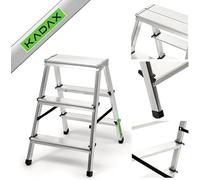 KADAX Scaletta Pieghevole in Alluminio Scala Doppia a Pioli con Piattaforma Anti