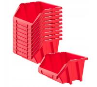 KADAX Scatola impilabile da officina in plastica PP, 118 x 98 mm, Rosso, 10 p...
