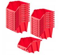 KADAX Scatola impilabile da officina in plastica PP, 118 x 98 mm, Rosso, 20 p...