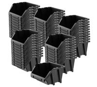 KADAX Scatola impilabile da officina in plastica PP, 272 x 238 mm, Nero, 10 p...