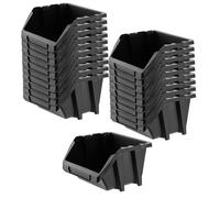 KADAX Scatola impilabile da officina, scatole di stoccaggio (nero, set da 50 ...
