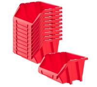 KADAX Scatola impilabile da officina in plastica PP, 114 x 188 mm, Rosso,...