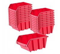 KADAX Contenitori Impilabili Per Pannello Porta Attrezzi da Parete, Cassette di Plastica per Minuteria, Scatole per Officina e Garage (20: Rosso, 230 x 160 mm)