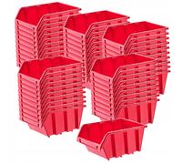 KADAX Scatola impilabile da officina, in plastica PP, rosso, 50 pezzi, 115 x ...