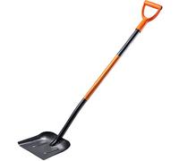 Kadax Schaufel, pala di sabbia con manico in metallo, sponsor dell'edificio in acciaio, edifici resistenti, pala da giardino, pala a bordo piatto (con mantello D, nero/arancione)