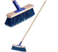 KADAX Scopa da strada con manico lungo in legno e nylon, Scopa, Blu, 30 cm