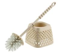 KADAX Scopino WC con manico, scopino per WC in plastica, scopino per WC in plastica, porta scopino per WC con supporto (beige)