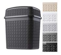 KADAX Secchio cosmetico fatto di plastica, bidone dei rifiuti con coperchio altalena, contenitore per rifiuti, bidone della spazzatura per bagno, cucina, (5L, antracite)