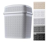 KADAX Secchio cosmetico fatto di plastica, bidone dei rifiuti con coperchio altalena, contenitore per rifiuti, bidone della spazzatura per bagno, cucina, (5L, grigio)