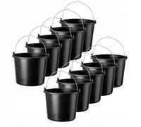 KADAX secchio da costruzione, 12 l, secchio per malta in plastica, nero, 10 p...