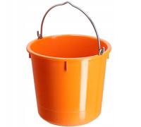 KADAX Secchio da costruzione in plastica, secchio per malta con manico in filo di zinco, secchio, secchio per cemento, secchio per malta (arancione, 12 l, 1 pezzo)