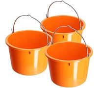 KADAX Secchio da costruzione in plastica, secchio per malta con manico in filo di zinco, secchio, secchio per cemento, secchio per malta, secchio per acqua, (20 l, 3 pezzi arancione)