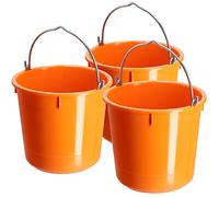 KADAX Secchio da costruzione in plastica, secchio per malta con manico in filo di zinco, secchio, secchio per cemento, secchio per malta, secchio per acqua(12 l, 3 pezzi)