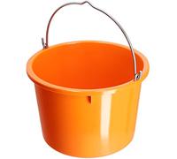 KADAX Secchio da costruzione in plastica, secchio per malta con manico in filo di zinco, secchio, secchio per cemento, secchio per malta, secchio per acqua, (20 l, 1 pezzo arancione)