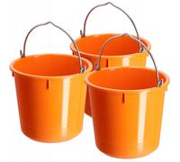 KADAX Secchio da costruzione in plastica, secchio per malta con manico in filo di zinco, secchio, secchio per cemento, secchio per malta, secchio per acqua(12 l, 3 pezzi)