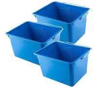 KADAX Secchio per Pittura, Secchio in plastica, Secchio con manico in metallo, Secchio per Muratori, Secchio per Malta, Secchi in Plastica, Secchio per Edilizia (8 l, 3 pezzi, blu)