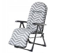 KADAX Poltrona da Giardino con Schienale Regolabile, Sedia Relax Grigio Zig Zag