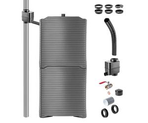 KADAX, serbatoio modulare per acqua piovana per giardino, resistente alle intemperie, 126 litri, raccoglitore d'acqua, contenitore per pioggia in plastica, barile per acqua (set da 2 in antracite +