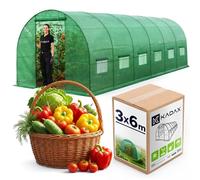 KADAX Serra 6 x 3 m, grande serra in pellicola con telaio in acciaio zincato e robusta pellicola in polietilene, casetta per pomodori, serra per pomodori