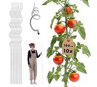 KADAX Set di 10 aste a spirale per pomodori, 180 cm x 6 mm, aste in alluminio, supporto per rampicanti per pomodori, spirale per pomodori, asta a spirale, pali per pomodori, aste per piante