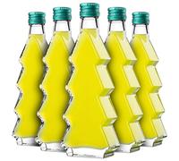 KADAX Set di 10 bottiglie di vetro a forma di albero di Natale, 200 ml, con tappo a vite verde - Bottiglie vuote da riempire con liquore e grappe, ideali per Natale e come regalo