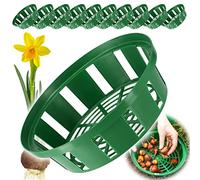 KADAX Set di 10 cesti a bulbi in plastica, 2 forme, per fioritura primaverile, rotondo, 23 cm, rotondo
