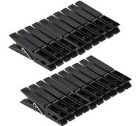 KADAX Set di 20 mollette per bucato in plastica Robusta, mollette per Calze Colorate, mollette Resistenti al Vento per Interni ed Esterni (20 Pezzi/Nero v2)