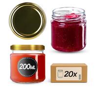 KADAX Barattoli con coperchio, fi66 mm, 200 ml, 20 pezzi, oro
