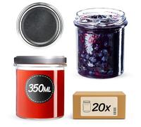 KADAX - Set di 20 vasetti da 350 ml con coperchio a vite, diametro 82 mm, vasetti per conserve, confetture, miele, vasetti per marmellate con coperchio, barattoli ermetici da regalare, vasetti con