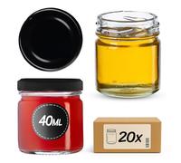 KADAX Set di 20 Weckbräser 40 ml, barattolo di mini muratore, bicchieri di spezie con coperchio a vite, vetro autunnale, vetro di prova, barattoli di marmellata, mini barattoli da miele, occhia