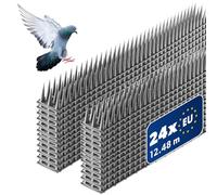 KADAX Set di 24 Bird Defense, Dissuasori per Piccioni in Plastica, Dissuasore per Uccelli da Balcone, Scaccia Piccioni, Spuntoni per Corvi (24, Argento)