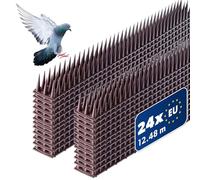 KADAX Set di 24 Dissuasori per Piccioni in Plastica, Dissuasore per Uccelli da Balcone, Scaccia Piccioni, Spuntoni per Corvi, Disabituante Anti Piccioni (24, Marrone)