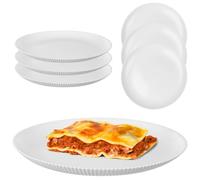 KADAX Set di 3 piatti piani da 26,5 cm, in vetro di opale bianco, piatti da portata, piatti grandi con bordo alto, lavabili in lavastoviglie e adatti al microonde (bianco)