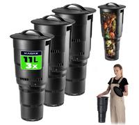 KADAX Set di 3 Set 3 Compostiere da Giardino Interrate - Contenitore Antiodore per Bio Rifiuti - Produzione di Compost - con Fori di Aerazione Laterali