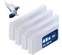 KADAX Set di 48 Bird Defense, Dissuasori per Piccioni in Plastica, Dissuasore per Uccelli da Balcone, Scaccia Piccioni, Spuntoni per Corvi (48, Bianco)