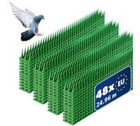 KADAX Set di 48 Dissuasori per Piccioni in Plastica, Dissuasore per Uccelli da Balcone, Scaccia Piccioni, Spuntoni per Corvi, Disabituante Anti Piccioni (48, Verde)