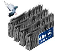 KADAX Set di 48 Dissuasori per Piccioni in Plastica, Dissuasore per Uccelli da Balcone, Scaccia Piccioni, Spuntoni per Corvi, Disabituante Anti Piccioni (48, Antracite)