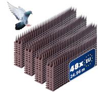 KADAX Set di 48 Dissuasori per Piccioni in Plastica, Dissuasore per Uccelli da Balcone, Scaccia Piccioni, Spuntoni per Corvi, Disabituante Anti Piccioni (48, Marrone)