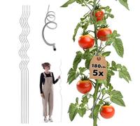 KADAX Set di 5 aste a spirale per pomodori, 180 cm x 6 mm, aste per pomodori in alluminio, traliccio per pomodori, spirale per pomodori, asta a spirale, aste per pomodori, fusti per piante