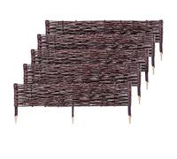Palizzata in salice KADAX, recinzione in vimini naturale, 5 pezzi, 100x30 cm